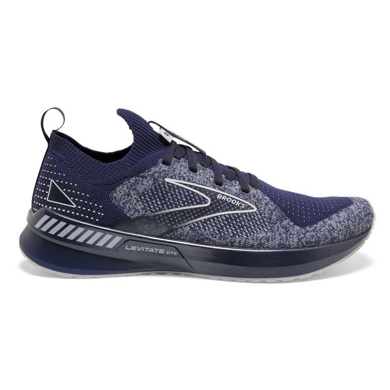 Brooks Levitate StealthFit GTS 5 Men's Road Running Shoes - Peacoat/Grey (52943-ASGB)